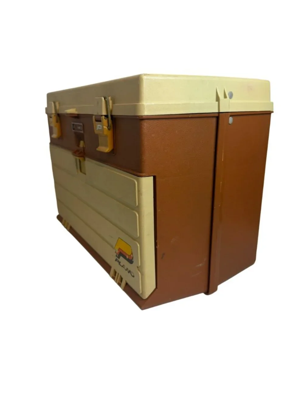 Vintage Plano 757 Tackle Box Multi-Tiered Brown & Beige USA-Made